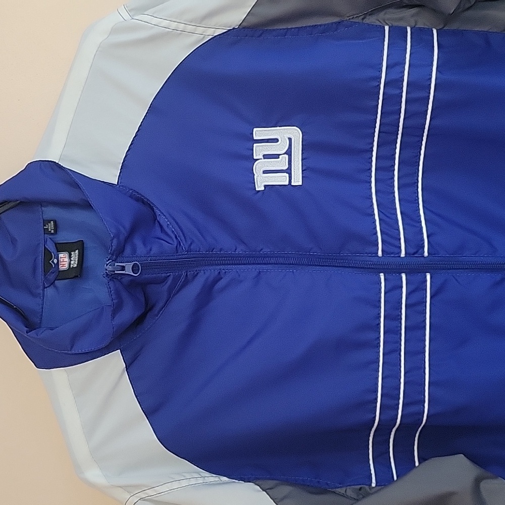 New York Giants Reebok SI NFL Blue Windbreaker Jacket Men's Large - Picture 2 of 13